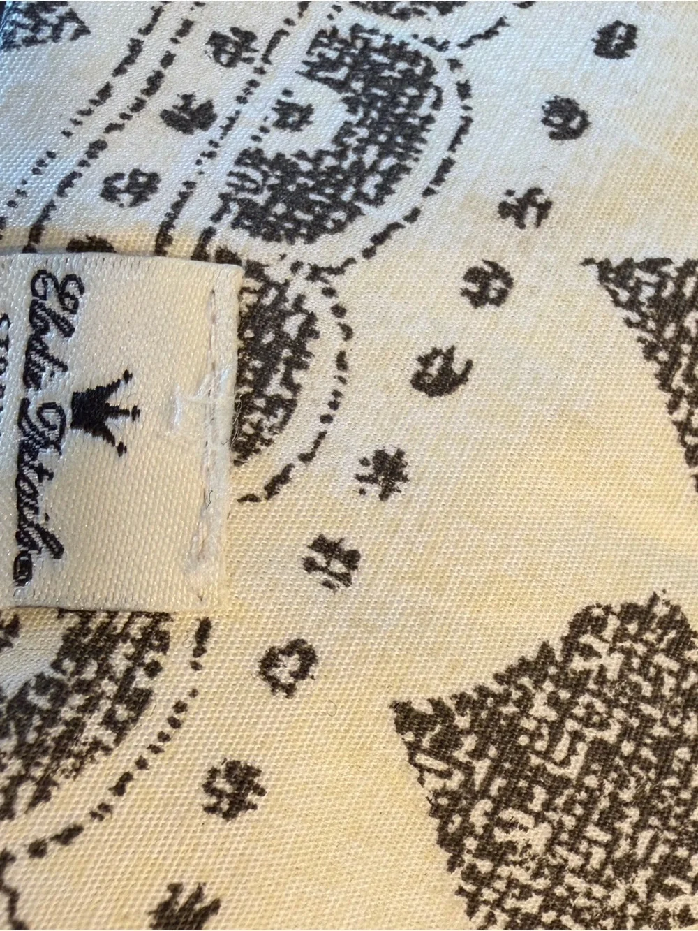 Elodie Cream and Black Printed Kids Sun Bucket Hat